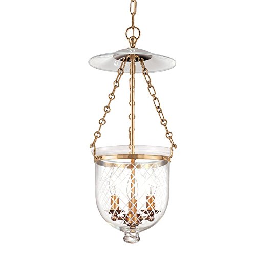Hudson Valley Lighting252-AGB-C2 Hampton - 3 Light Pendant 20.75 inches Tall and 10.25 inches Wide - Aged Brass Finish