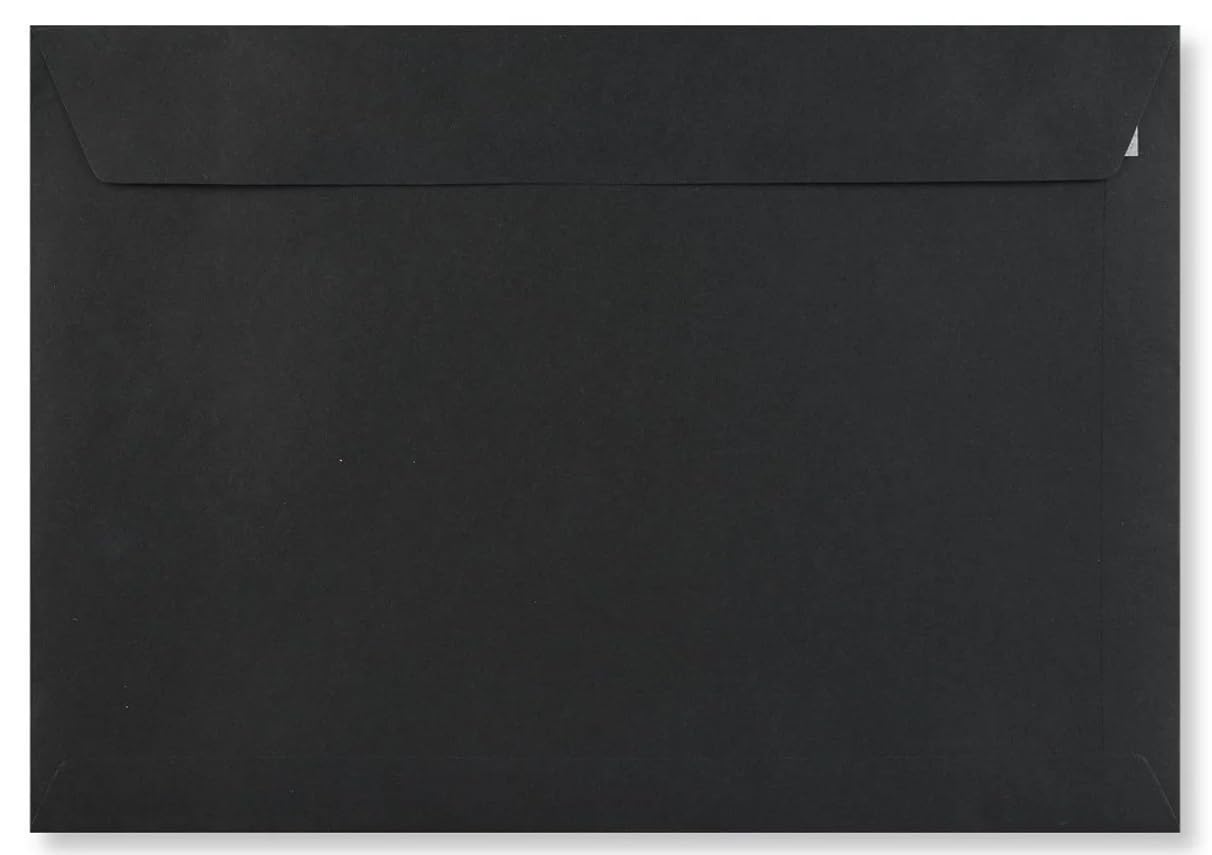 C4 Coloured Envelopes for A4 Card, Greeting Cards, Invitations, Crafts, Peel & Seal Mailing Envelopes, Self Seal Posting Envelopes - Pack of 50 (Metallic Silver)