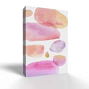 Canvas Wall Art - Watercolor Abstract Color Block Line Draw - Modern Home Art Stretched and Framed Ready to Hang - 12x18 inches