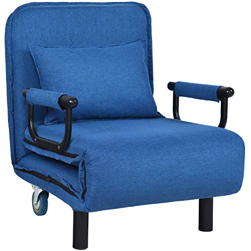 Convertible Sofa Bed Sleeper Chair with Wheels, Modern Chaise Lounge 5