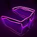 Fronnor Light Up El Wire Glasses Rave Glow Glasses with DC-3V Sound Active Driver for Costume Party Festival,Party Concert(Pink)