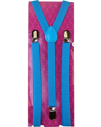 Outer Rebel Skinny Turquoise Blue Suspenders