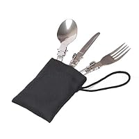 Pagacat Folding Stainless Steel Knife Fork Spoon Outdoor Tableware Cutlery Set Flatware Sets