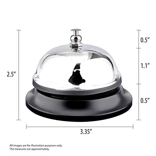 image for Deke Home Call Bell Chrome Finish. Hand front desk ringing bell servic