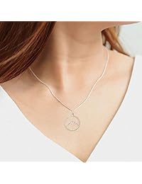 Boma Jewelry - Colgante de plata de ley con forma de círculo para montaña, 18.0 in