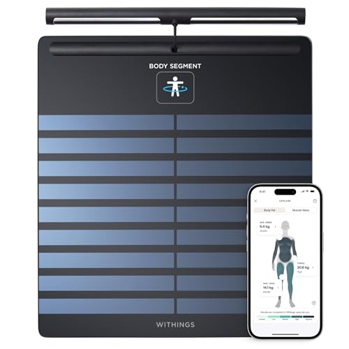 WITHINGS Body Segment - Smart Scale With Segmental Composition Analysis, Weight & Vascular Age, Visceral Fat, Heart Rate, iOS/Android