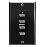 Magnadyne WC-USB-B 12V Wall Mount USB Charging 4 Ports 12-16V DC Input Included with Wall Plate
