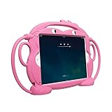 Kids Case for New iPad 2017/2018 - CHINFAI [Double-Faced Monkey Series] Shock Proof Handle Stand Silicone Protective Cover for 9.7 inch iPad Pro/Air/Air2/5th/6th Tablet (Pink)