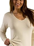 Hocosa Women's Long-Underwear Shirt, Long Sleeve, V-neck, in Organic Merino Wool