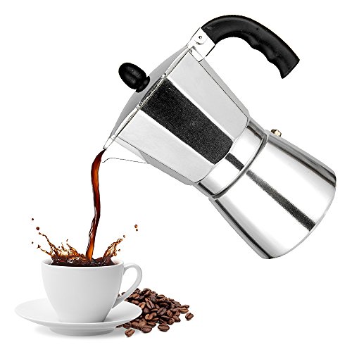 TopHomer Moka Pot 6 Cup Coffee Express Espresso Maker Stovetop Aluminium with Large Handle Perfect for Home and Office Use - Thumbnail 7