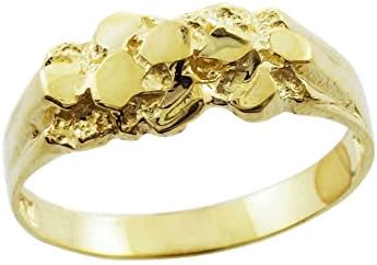 Solid 10k Yellow Gold Polished Nugget Baby Ring (Size 4.5)