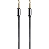 Monoprice Auxiliary Audio Cable - 3.5mm TRS, Gold Plated, 6 Feet, Black - Onyx Series