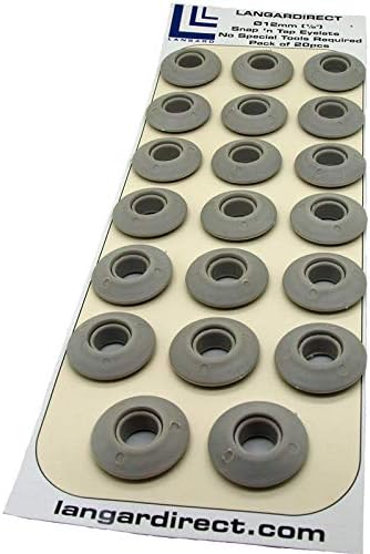 Langard 12mm Grey snap 'n' Tap Eyelets Pack of 20pcs