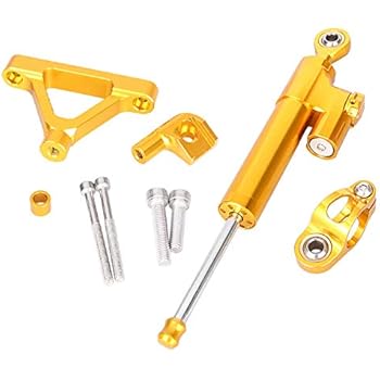 Newsmarts Motorcycle CNC Steering Damper Stabilizer, Steering Damper Stabilizer Buffer Control Bar with Bracket Fits Kawasaki ZX6R 2007 2008