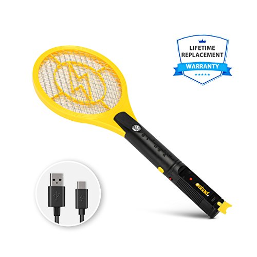 Electric Fly Swatter, Mini Bug Zapper Rechargeable for Mosquito, Flies
