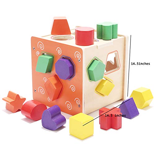 image for Joqutoys Shape Sorting Box with Stacking Blocks Educational Shape Sort