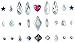 Face Jewels Glitter Gems Rhinestones – Eye Body Jewels Gems | Rhinestone Stickers | Body Glitter Festival Rave & Party Accessories by SoJourner (Assorted Jewels 2)