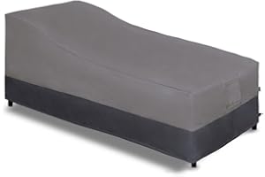 Easy-Going Waterproof Outdoor Chaise Lounge Cover, Heavy Duty Patio Lounge Chair Cover, Windproof Outdoor Furniture Cover with Air Vent 1 Pack-78Wx35.5Dx33H inch, Gray/Dark Gray