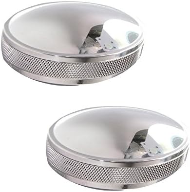 Speed Dealer Customs Chrome Domed Gas Cap Set for Harley 1973-1982 Shovelhead Split Tank