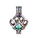 10pcs Rainbow Color Bear Paw Print Pearl Cage Beads Cage Locket Pendant DIY Jewelry Making Accessories-for Oyster Pearls, Essential Oil Diffuser, Fun Gifts (Bear Paw Print)