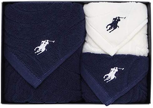 Ralph Lauren Home ラルフローレン タオル ハンカチ 3枚組 ギフトセット ギフト ギフトBOX付き フルールマテラッセ フェイスタオル ハンドタオル (ネイビー)