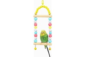 BRYHZKCM Parrot Toy Swing Hanging, Parrot cage Accessories, Parrot cage Accessories, Playing Table with Bells, Recreational Birds, Love Birds, Finch, Budgies