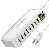 NEEKFOX USB Charger 8-port USB Wall Charger with LCD Display Charging Station