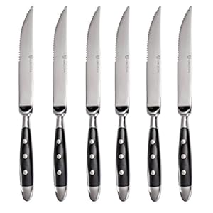 GRÄWE 6 stuks steakmessen serie ‘Nürnberg ‘ zware gesmede uitvoering