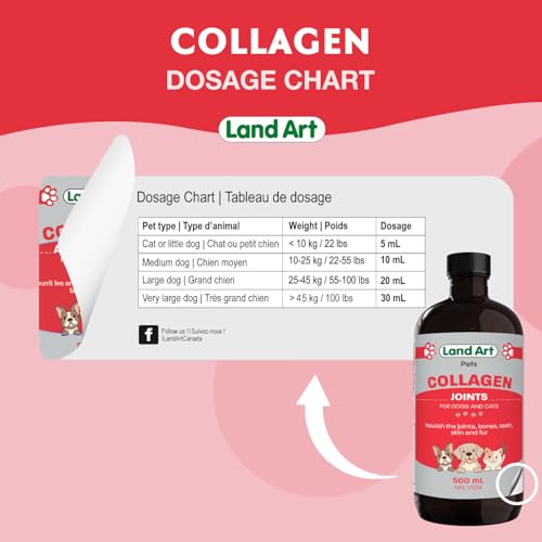 Pet Collagen Supplement - Grass Fed Beef Hydrolyzed - Natural Beef Flavour - Joint Care - Mobility & Health - Gluten, GMO & Sugar Free - for Dog & Cats - Made in Canada - 500ml