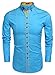 Coofandy Men's Button Down Dress Shirts Casual Slim Fit Shirts, Sky Blue, Medium