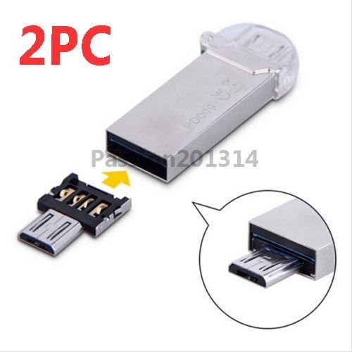 2pcs Micro USB Male to USB Female OTG Adapter Converter For Android Tablet Phone
