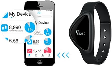 iChoice Star Bluetooth Low Energy Activity Tracker with BMI Management, Tracking Steps, Distance, Calories Burned, Fat Burned Functions-Black