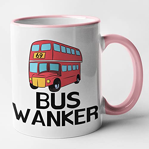 Bus Wanker - Funny Bus Driver Mug (Pink)