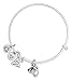 Rhodium Plated Pewter Charm Bangle Bracelet - Irish Dance Hard Shoes