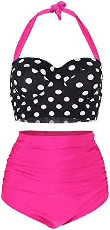 SHENGFAN Womens Vintage Underwire High Waisted Swimsuit Two-Piece Bathing Suits Polka Dot Bikini