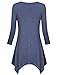 Women Tunic Tops,Timeson Women's V-Neck eLong T-shirt Asymmetrical Hem Basic Tunics with Pockets Deep Blue XX-Large