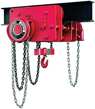 Chester Zephyr Low Headroom Plain Push Trolley Hoist, Capacity 10 Ton, Part No 1421-1000