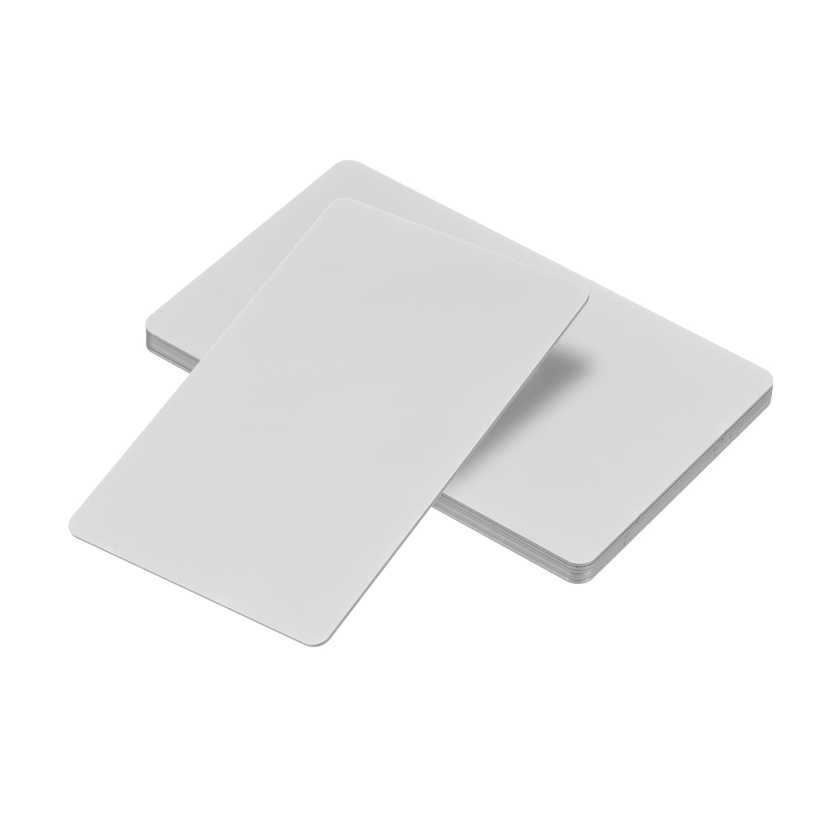 PATIKIL 0.8mm Metal Business Cards, 6 Pack Blank Name Card Laser Engraving Anodized Aluminum for DIY Gift Cards, Silver