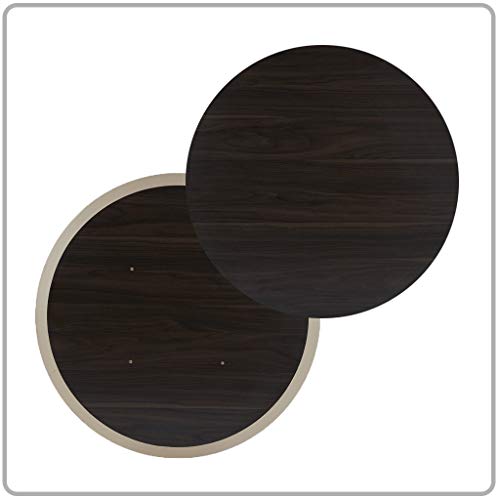 Sunon Round Bar Table High Table for Pub/Bistro/Cocktail Table with Tall Black Pedestal and Four Star Leg (Dark Walnut,44-Inch Height) - Thumbnail 7