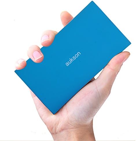 AUKSON 12300 mAh Ultra Compact Portable Charger 2-Port External Battery Power Bank with High-Speed Charging Technology Blue