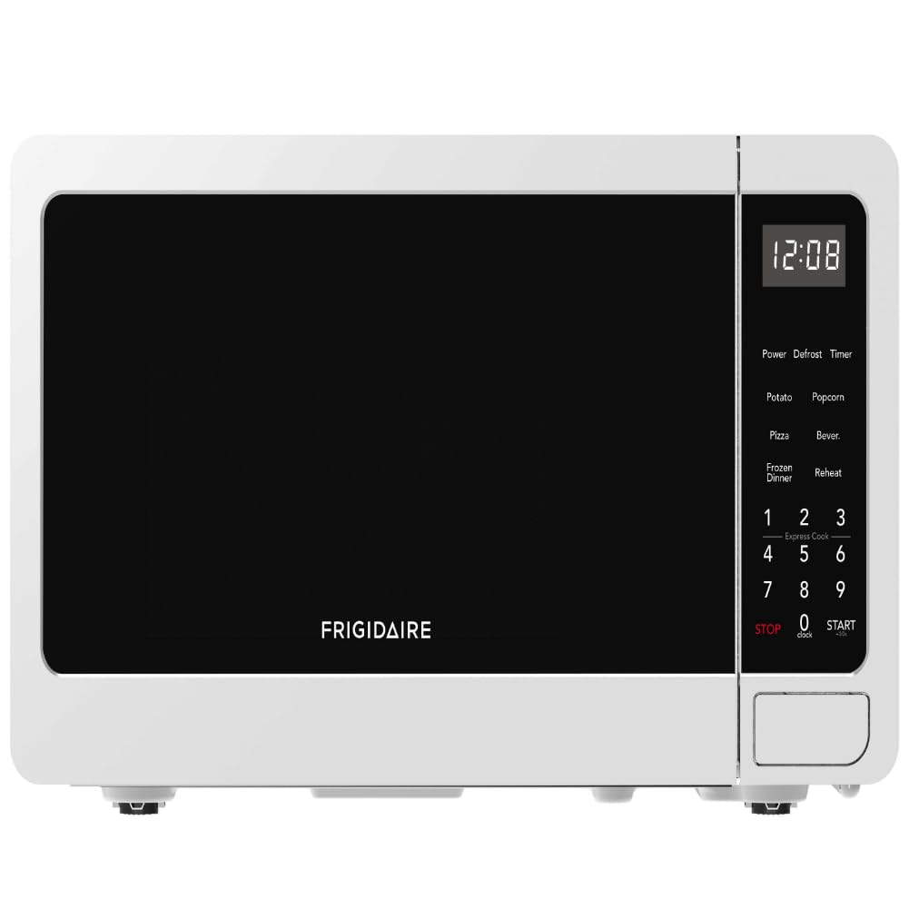 Frigidaire Countertop Microwave - Digital Control Panel - 6 Auto Cooking Settings - 10 Power Levels - Child Safety Lock - 0.7 Cu. Ft., White