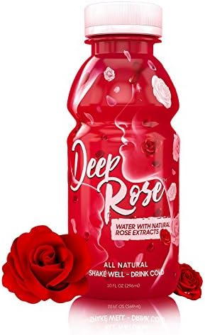 Rose Water Beverage - Deep Rose - The World's First Love Drink - A Passionate Aphrodisiac Made of Aromatic Rose Petals and other Natural Flavors (6 Bottles)