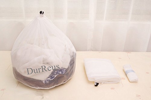 White Heavy Duty Mesh Laundry Bags Organizer Household Laundry Liners Net Wash Bag Set For Delicates,Garments,Blouse,Sweaters,Short Coat,Quilts,Set Of 2