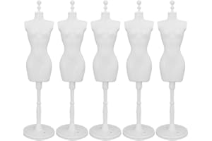 5 Pcs Doll Dress Form Mini Mannequin Stand Dress Form Cloth Gown Clothing Clothes Display Mini Mannequin Model Stand for Doll