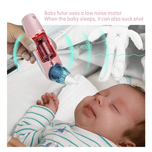 Deyace Baby Nasal Aspirator Electric, 3 Strength Vacuum Suction, LCD Display, Adjustable Music, Flashing Light, Snot/Booger Sucker Nose Cleaner for Newborn, Toddler, Infant (Electric, Pink) - Thumbnail 4