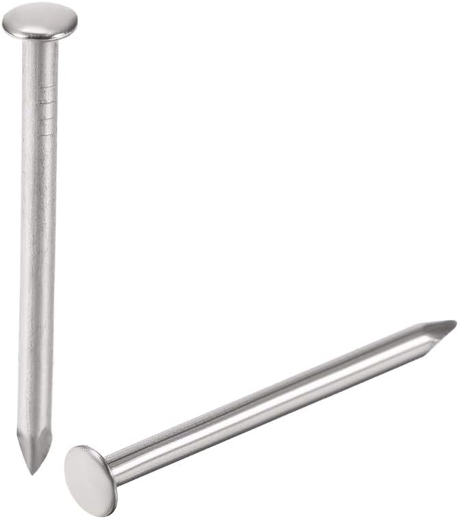 sourcing map Small Tiny Hardware Nails Carbon Steel 1.4X19mm(DXL) for DIY Decorative Wooden Boxes Accessories Silver Tone 200pcs