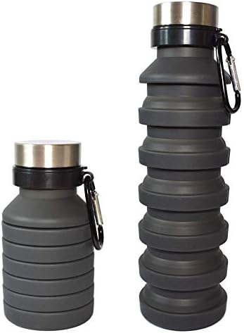 Chasing North Compact Foldable Water Bottle 550ml BPA Free - Collapsible Folding Sports Bottle for Running, Cycling, Gym, Hiking, Camping, Travel