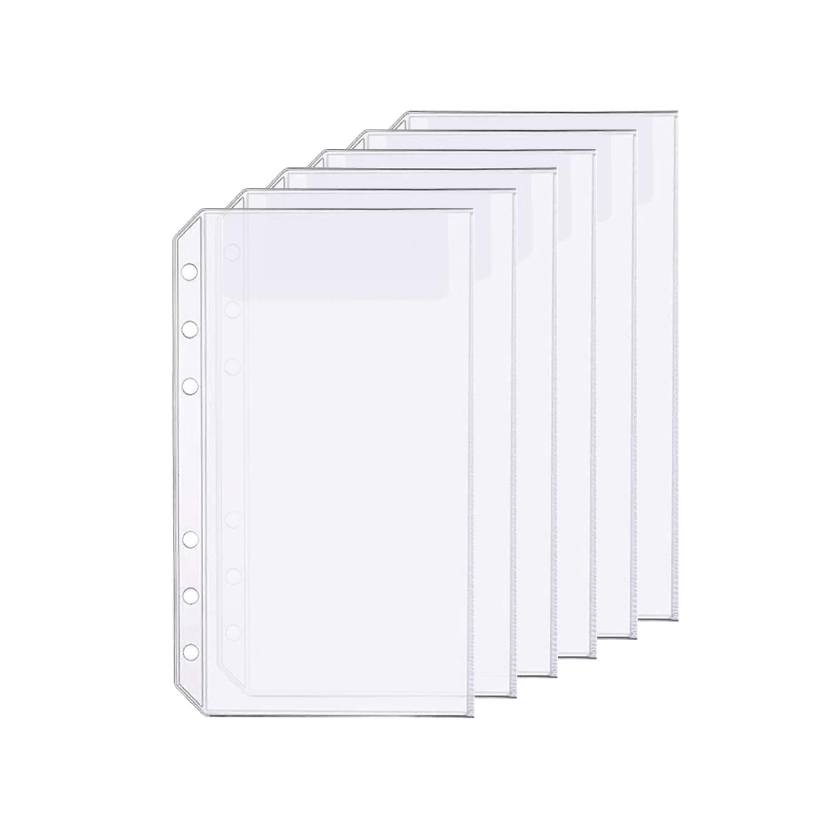 D Ring Binder Accessory Punched Binder Pockets Divider Ruler Tab Index (1 Pocket,A6)