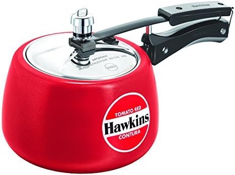 Hawkins Ceramic Coated Contura Pressure Cooker, 3 L, Red by Hawkins Ceramic