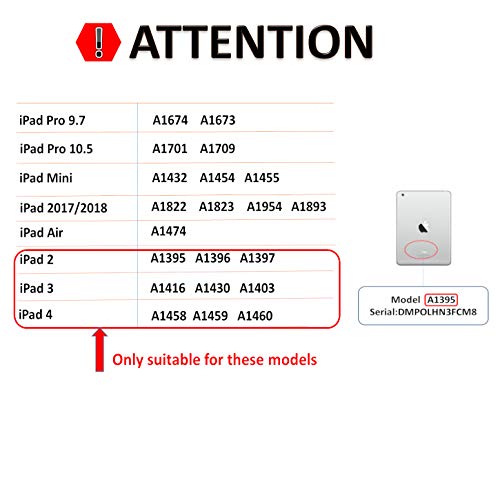 iPad 2nd 3rd 4th Generation Case - iPad 9.7 inch 2 3 4 Cover - 360 Degree Rotating Stand, Shockproof, Auto Sleep Wake - A1395 A1416 A1458 MD510LL/A (Pear Flower)